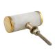 White Round Stone Gold Cabinet Knobs